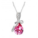 Růžogý náhrdelník s krystalem